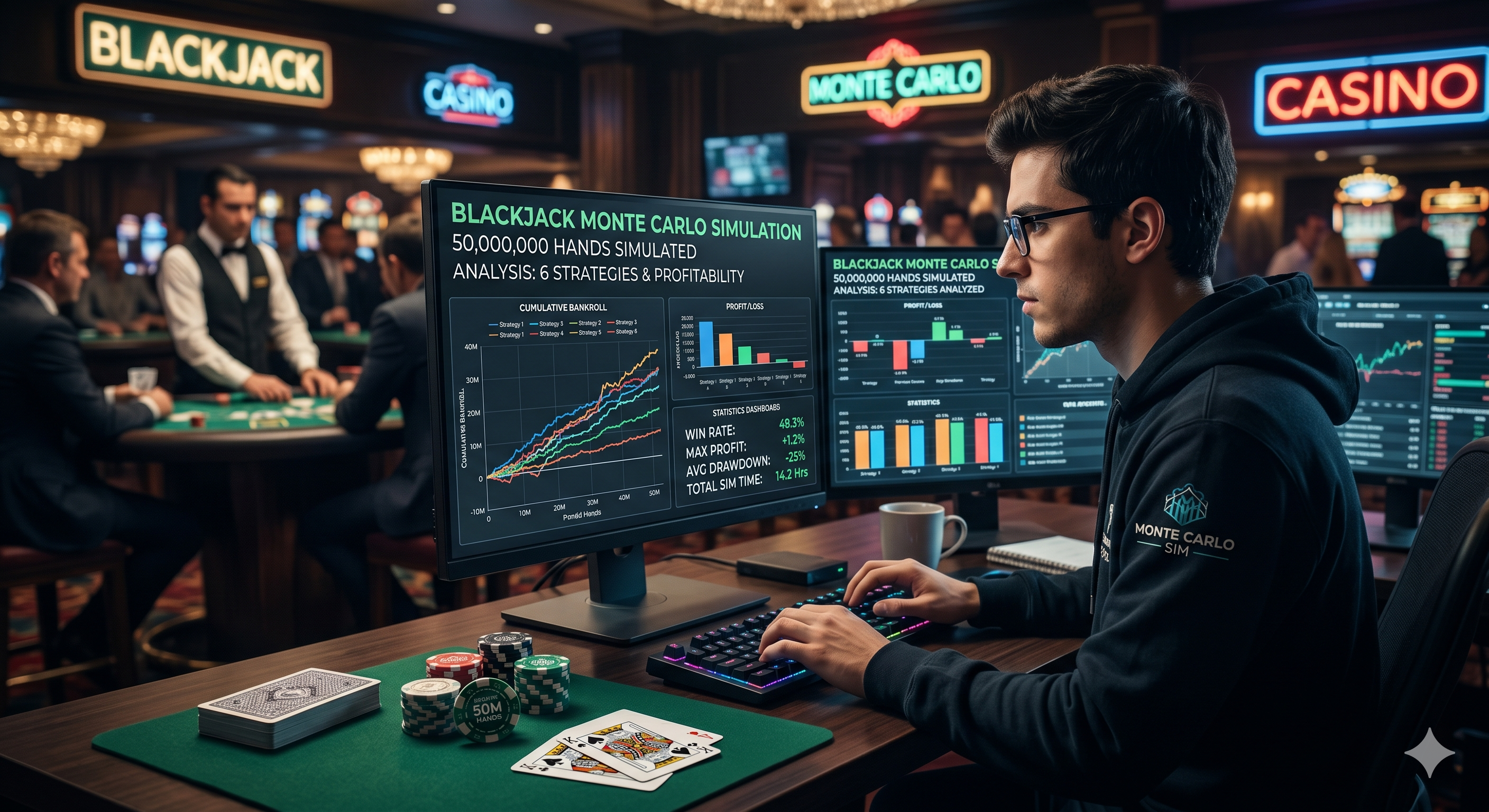 Scatter rendement/risque Blackjack